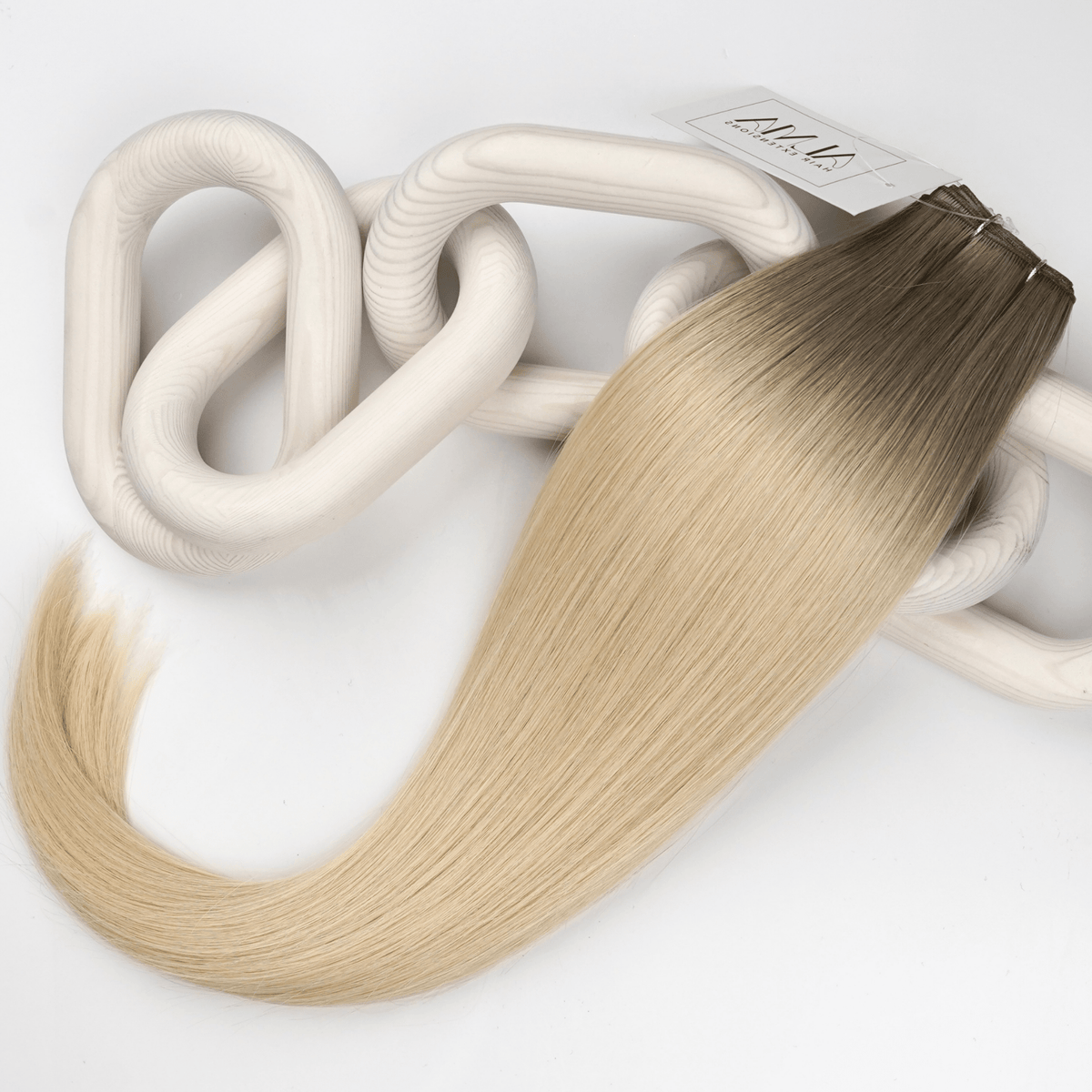 5AT60B Melted Powdered Sugar - Alma Double Genius Volume Weft | DOUBLE WEFT | Alma Hair Extensions